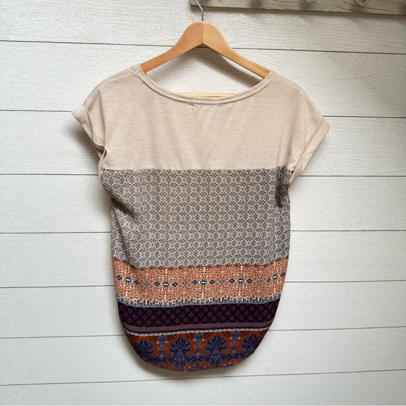Rewind Colorblock Boho Short Sleeve Top | Size Small - Picture 5 of 9
